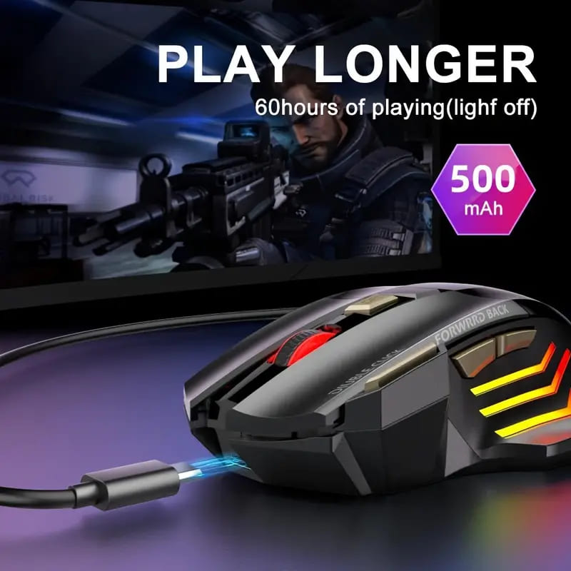 Wireless Gaming Mouse with RGB Lighting